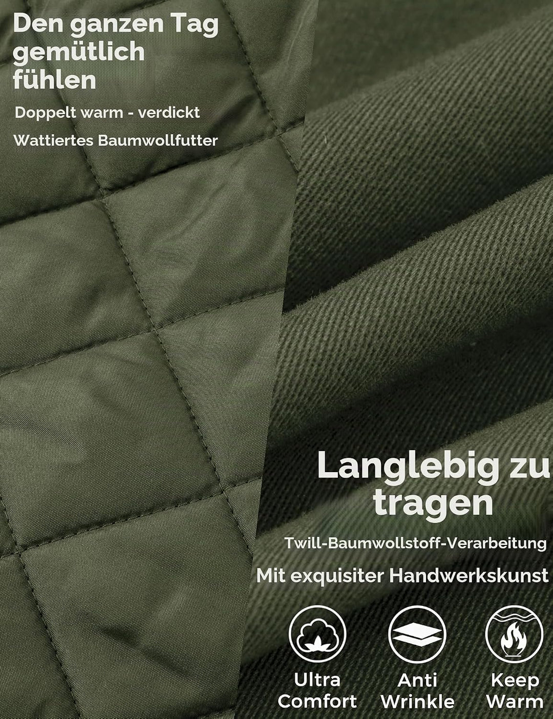 Wantdo Damen Klassische Baumwoll Jacke Warmer Fleece Mantel Winter Outdoor Parka Jacke Mittellanger