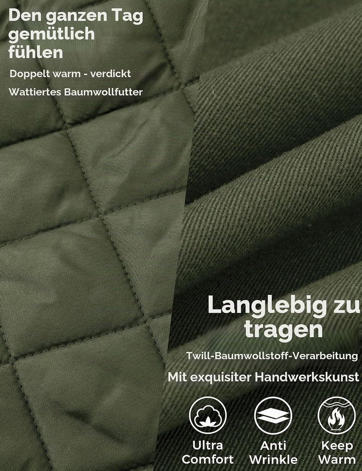Wantdo Damen Klassische Baumwoll Jacke Warmer Fleece Mantel Winter Outdoor Parka Jacke Mittellanger