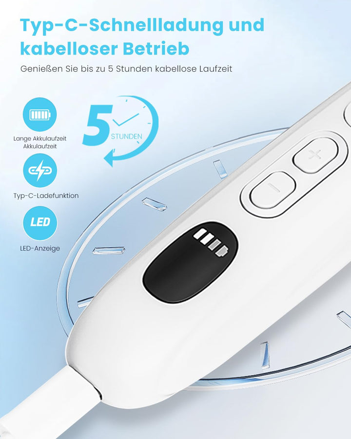 CozyZen Profi-Elektrische Nagelfräse, Akku-Nagelbohrer mit 10 Geschwindigkeiten & LED-Leuchte - Port