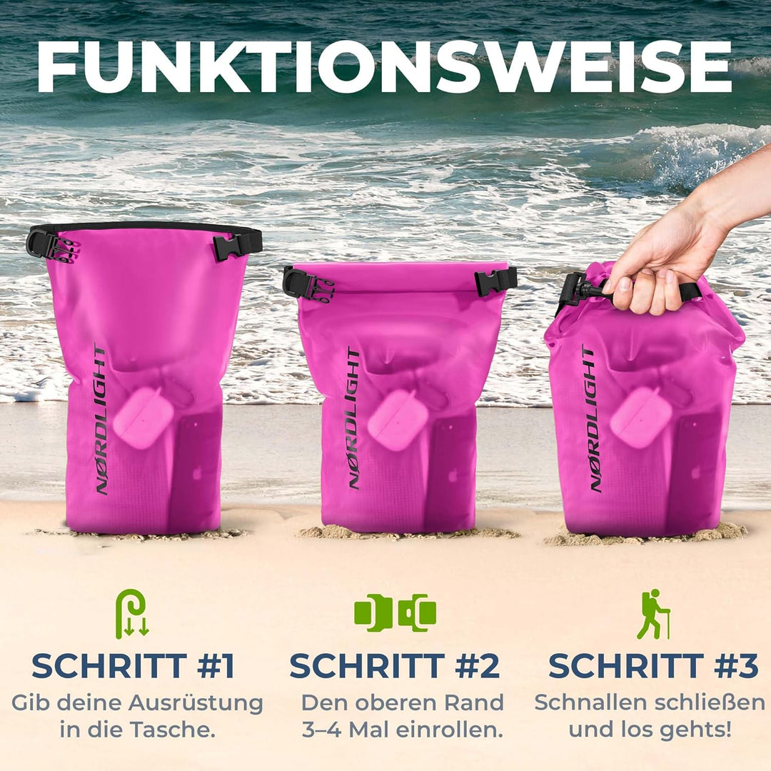 Nordlight Dry Bag wasserdichte Tasche - 2l 5l 10l 15l 20l 30l Liter | Wasserfester Packsack Seesack