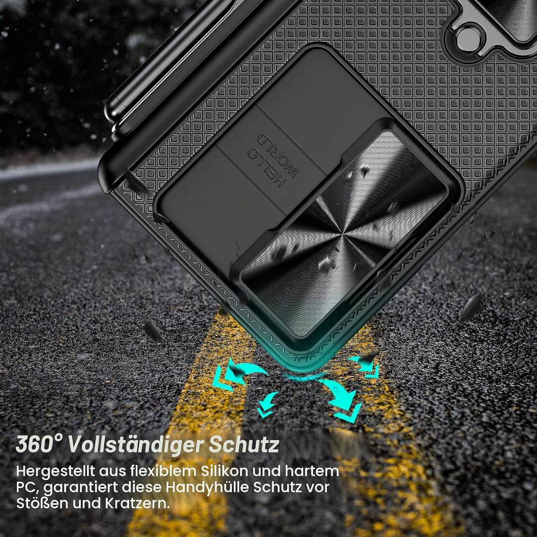 Doeshine Hülle Samsung Galaxy Z Fold 4 mit S Pen Slot &amp; Ständer, Ganzkörper Robuste Handyhülle mit P