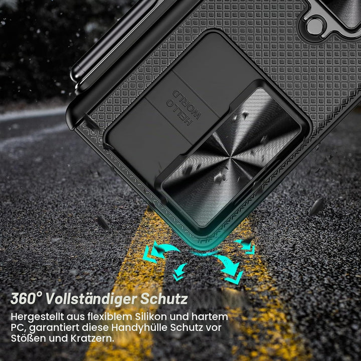 Doeshine Hülle Samsung Galaxy Z Fold 4 mit S Pen Slot &amp; Ständer, Ganzkörper Robuste Handyhülle mit P