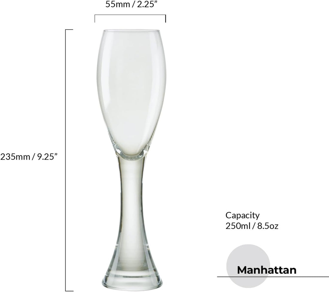 Anton Studio Designs - Manhattan Champagnerflöten - Schön geformt - 2er-Set - 250ml Fassungsvermögen