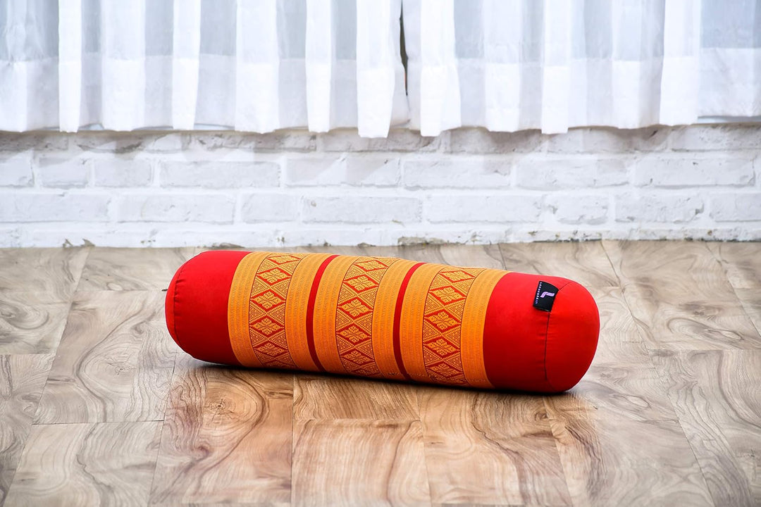 Leewadee Pilatesrolle Yoga Bolster Yogakissen Ökologisches Naturprodukt, Kapok, Sf02 - Orange