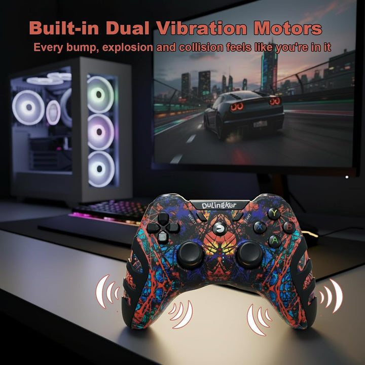 DuLingKer PC Controller Wireless, PS3 Controller PC Gamepad mit Dual Vibration, 2,4G Wireless Gaming