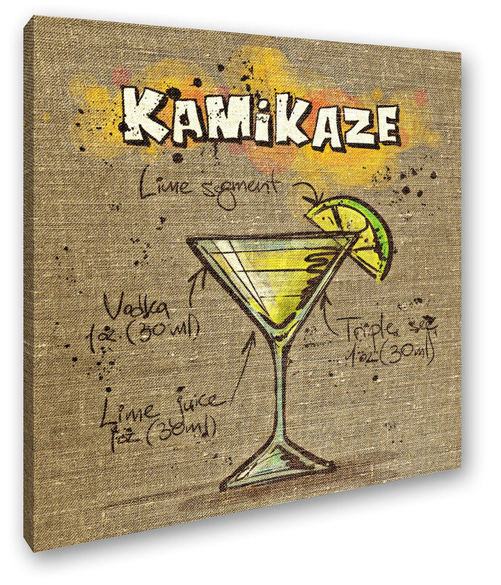 deyoli Rezept für einen Kamikaze Format: 70x70 als Leinwandbild, Motiv fertig gerahmt auf Echtholzra