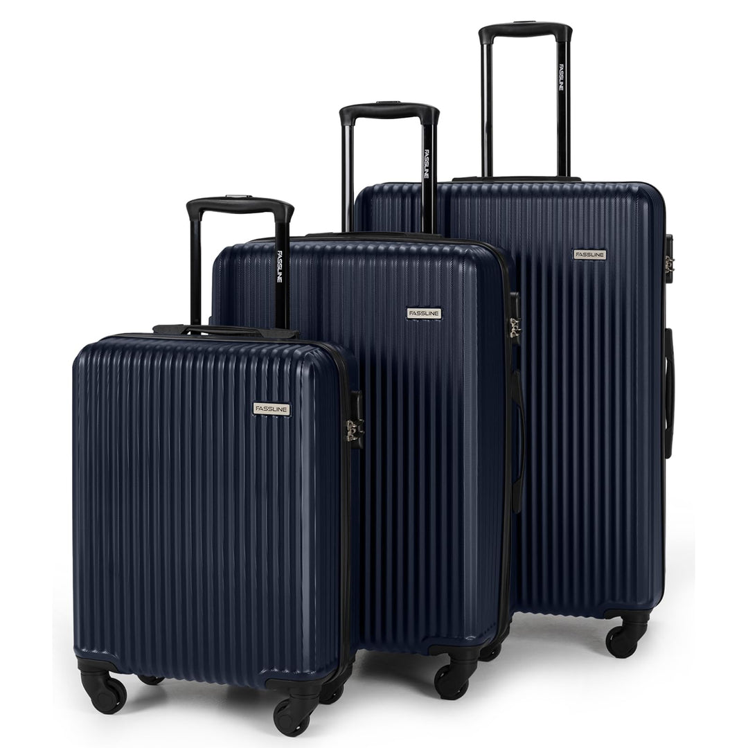 FASSLINE Kofferset 3 stück, Trolley Set Handgepäck und Reisegepäck, Kabinenkoffer, Mittel und Grosse