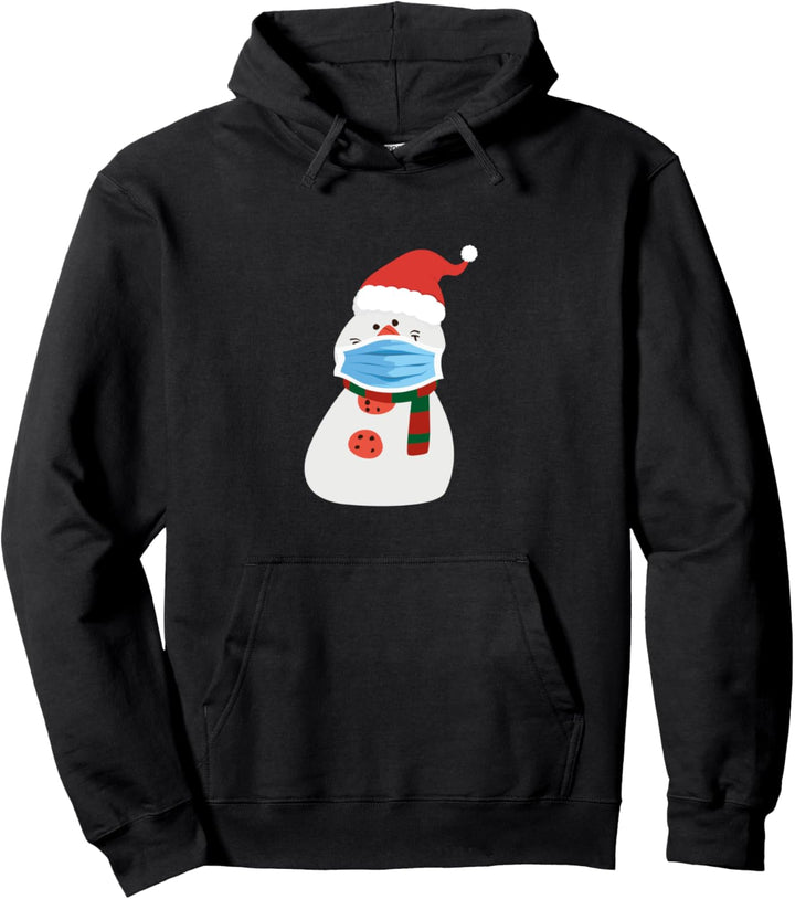 Schneemann tragen Maske 2020 - lustige Weihnachten Pullover Hoodie