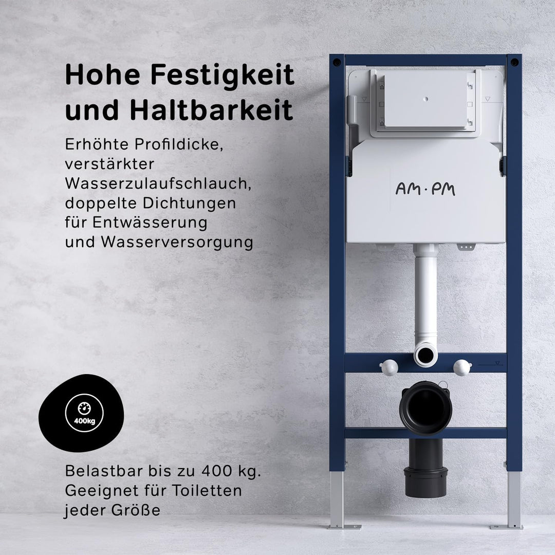 AM.PM - Hänge WC Komplettset, Vorwandelement WC Set Komplett Vormontiert (Prime Fit) + Wand WC Weiss