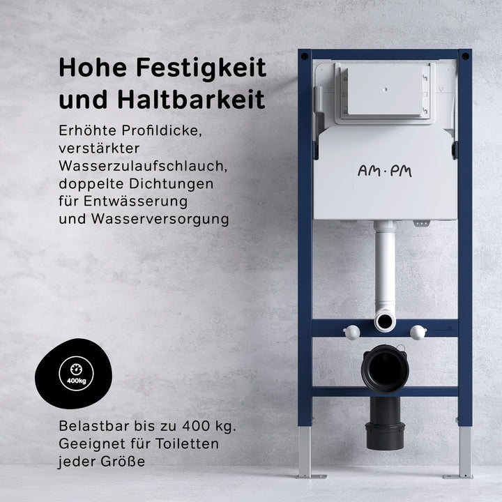 AM.PM - Hänge WC Komplettset, Vorwandelement WC Set Komplett Vormontiert (Prime Fit) + Wand WC Weiss