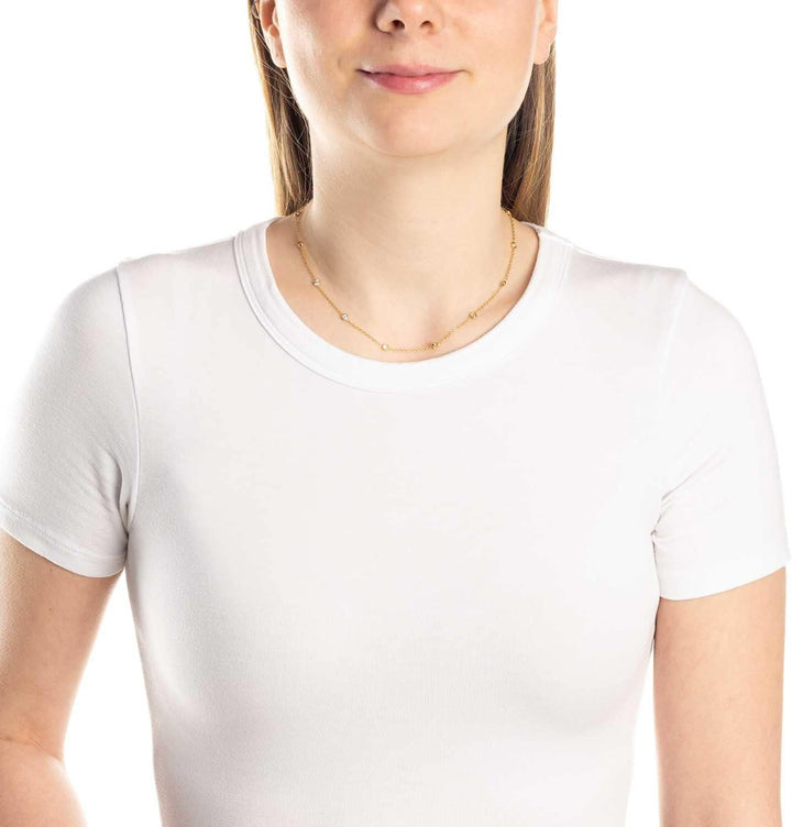 Leonardo Ciao Halskette Mini, Kette aus Edelstahl mit Anhängern gold, klare Glas-Kristalle, 40-45 cm