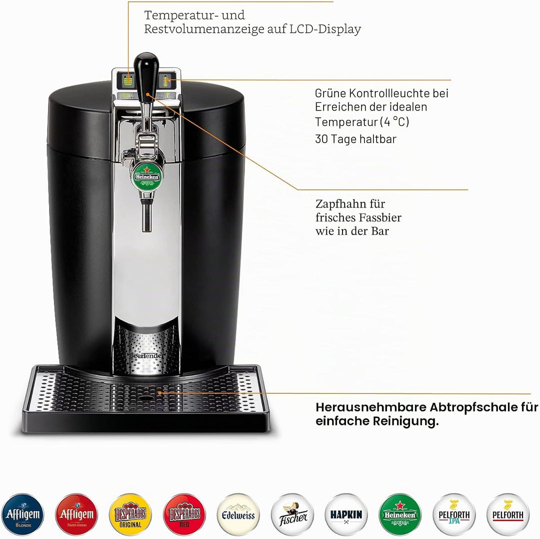 Krups Tireuse à Bière Pompe Machine à Pière Pression Beertender Bierzapfanlage, Zapfmaschine, 5 l, T