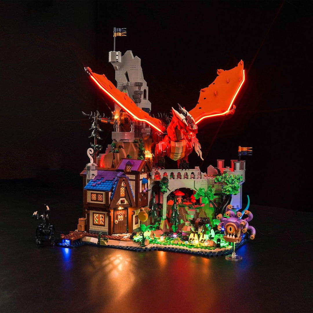 Fernbedienung Licht-Kit für Lego 21348 Dungeons & Dragons: Red Dragon's Tale (Nicht Lego), Led Beleu