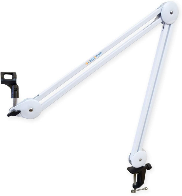 keepdrum MS138WH Mikrofonarm Gelenk-Stativ für Mikrofone Weiss