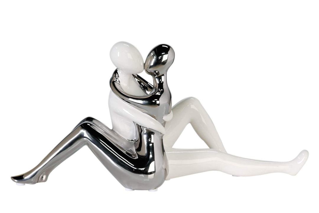 Casablanca - Skulptur, Figur - Liebesgeschichte - Farbe: Weiss/Silber - Höhe: 16,5 cm