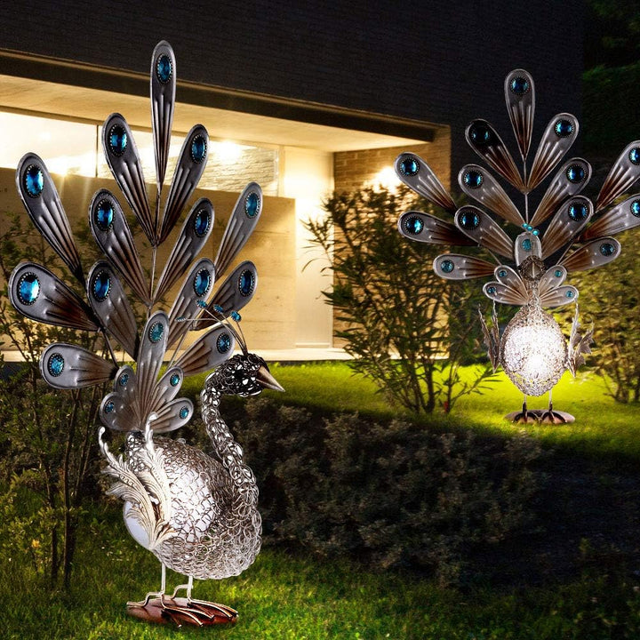 LED Solarleuchte Pfau Au?enbeleuchtung Dekoration Beleuchtung Gartenleuchte Lampe Globo 33309