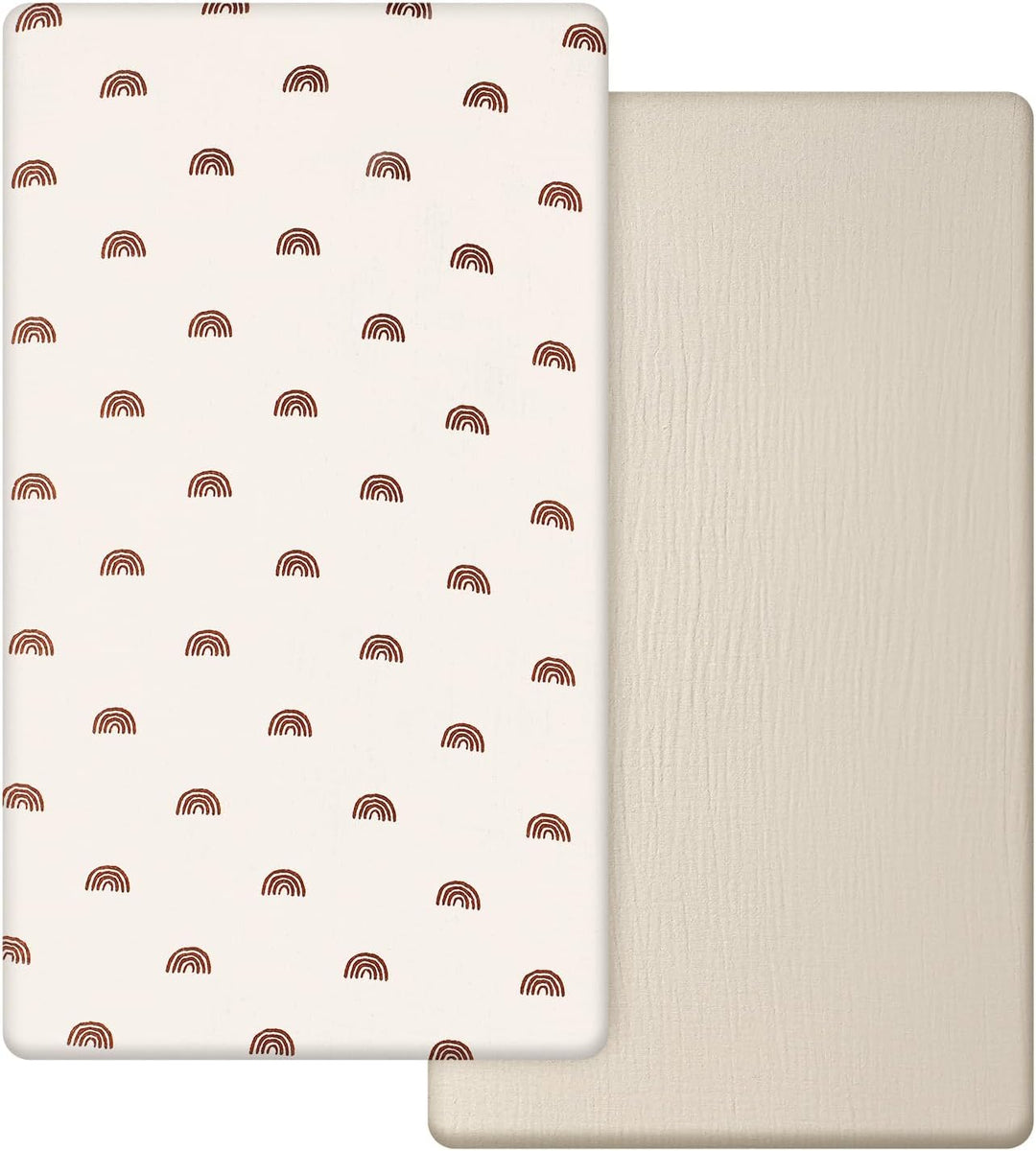 Peepeemax 2 Stück Spannbettlaken 70x140cm, Musselin Baumwolle Spannbettlaken Kinderbett, Spannbettla