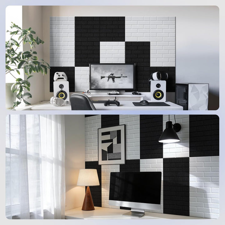 Vieshful Selbstklebende Akustikpaneele für Homeoffice, Musikzimmer, Schlafzimmer & Wohnzimmer – 10 S
