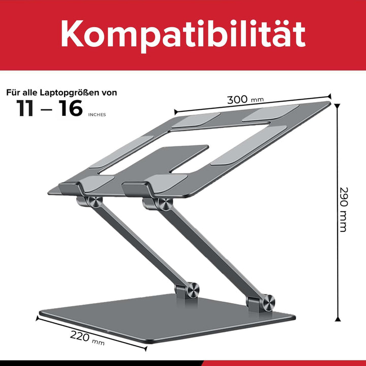LYNXER Laptop Ständer Höhenverstellbar, Faltbarer Laptop Stand, ergonomischer und belüfteter Möbel f