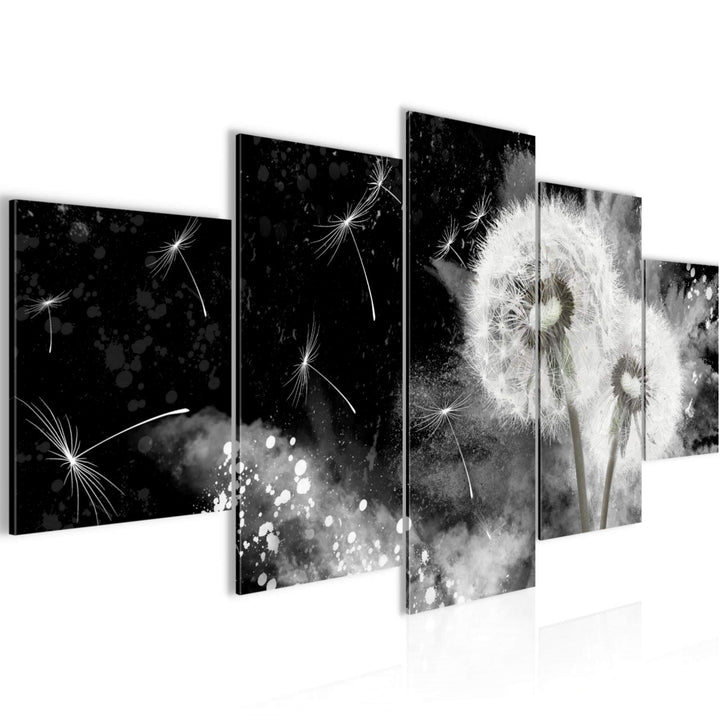 Runa Art Bild Wohnzimmer Schlafzimmer Pusteblume 5 Teilig Abstrakt Grau Wandbilder auf Vlies Leinwan