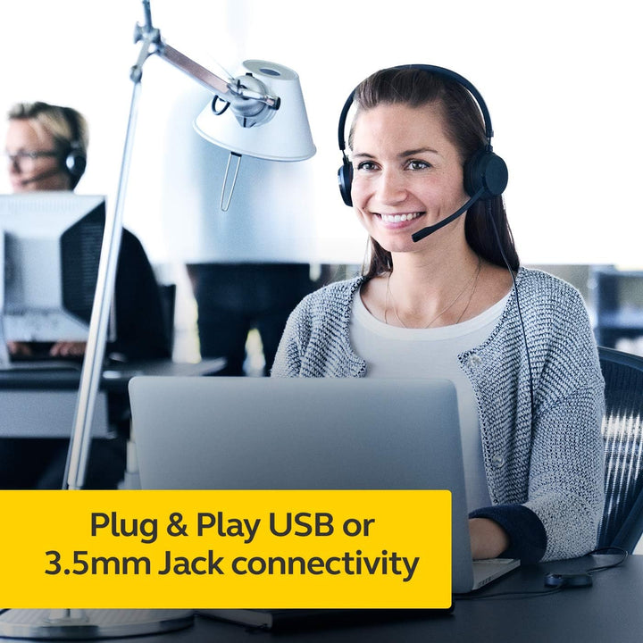Jabra Evolve 30 UC Stereo Headset – Unified Communications Headphones for VoIP Softphone with Passiv