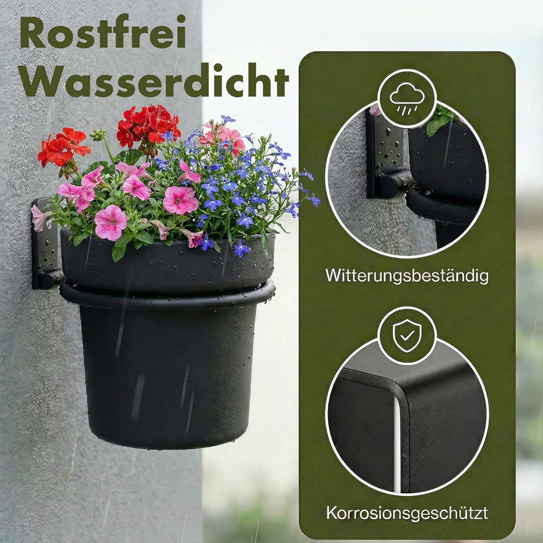 2 Stück Akustikpaneele Zubehör Ohne Bohren - Schwarz Metall Rund Klapphaken Blumentopf, Regal für Ak