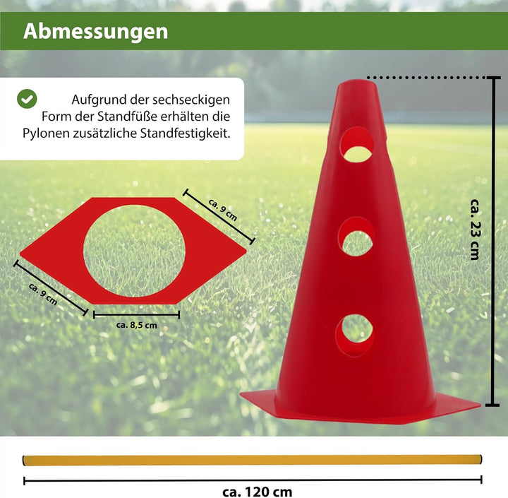 TRUTZHOLM Steckhürdenset 15- teilig 23 cm höhenverstellbar Agility Set Hunde Trainingszubehör Hobby