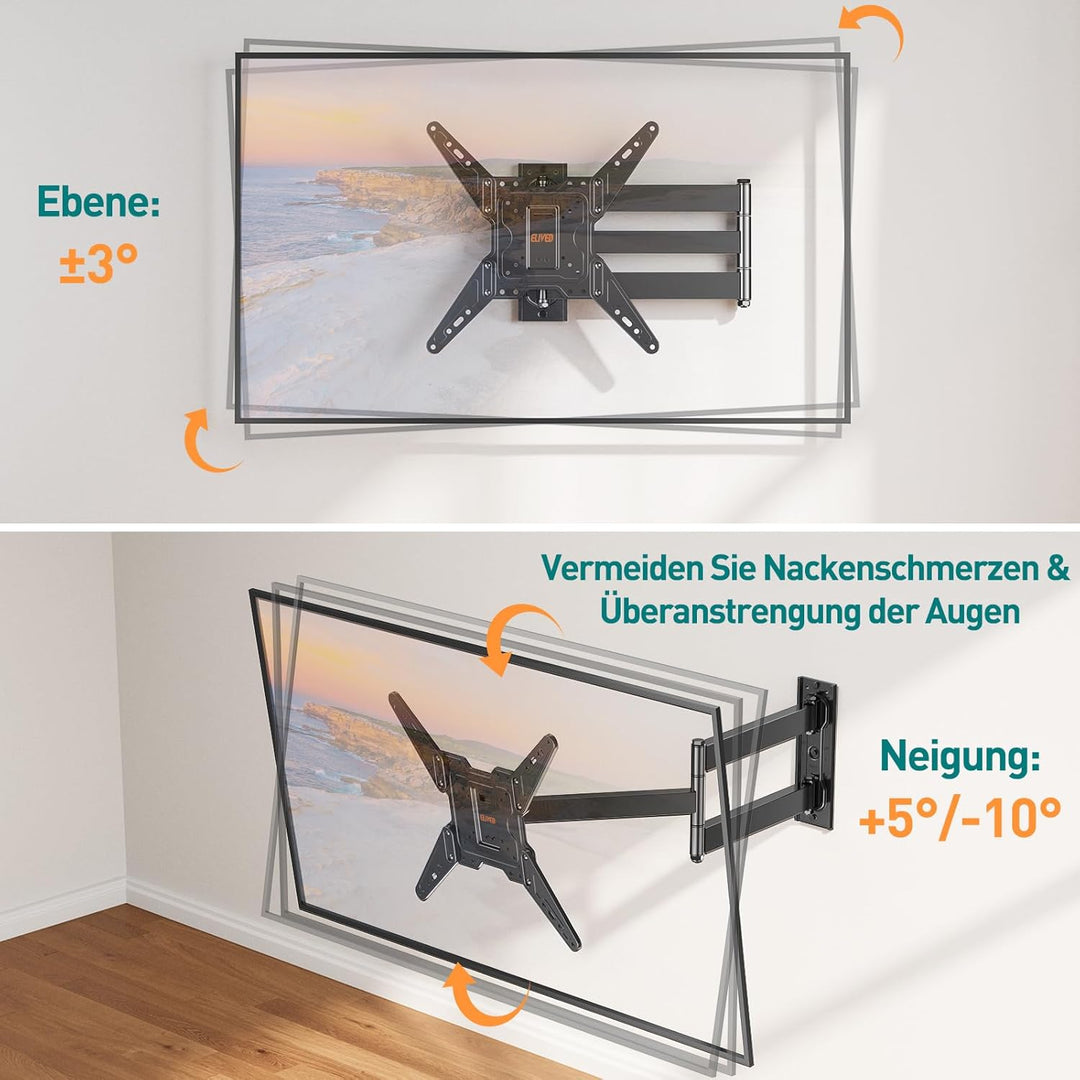 ELIVED Long Extension TV Wandhalterung mit 796mm langem Arm für die meisten 26-65 Zoll TVs, Schwenk-