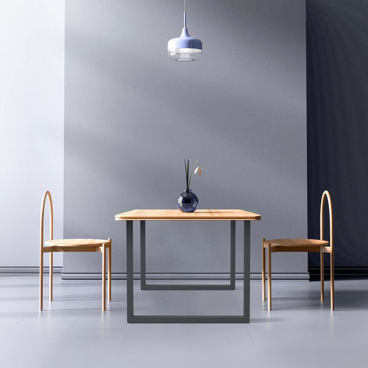ECD Germany 2er Set Tischbeine aus Vierkantprofilen 90x72 cm Anthrazit, pulverbeschichtete Stahl, In