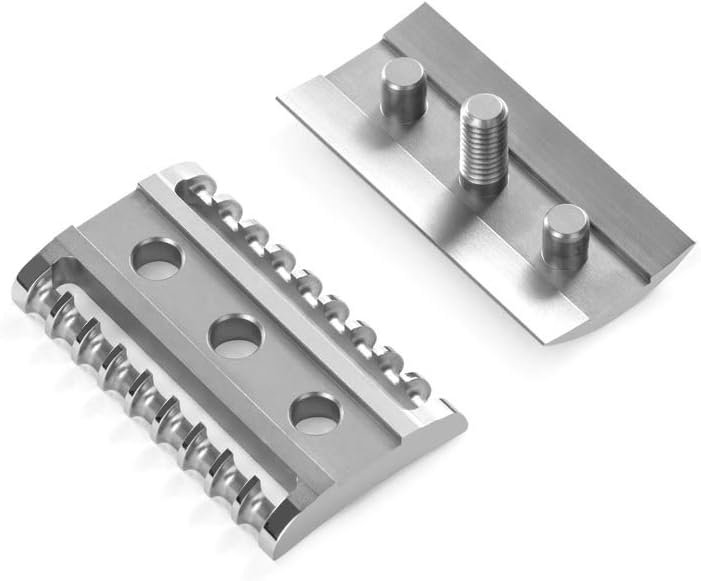 R41GS MÜHLE Traditioneller Rasierhobel aus Edelstahl offener Kamm Silber, Silber