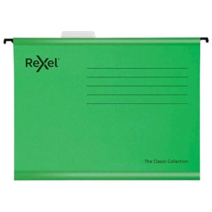Rexel 2115591 Hängemappe Classic, Foolscap, verstärkt, Grün, grün