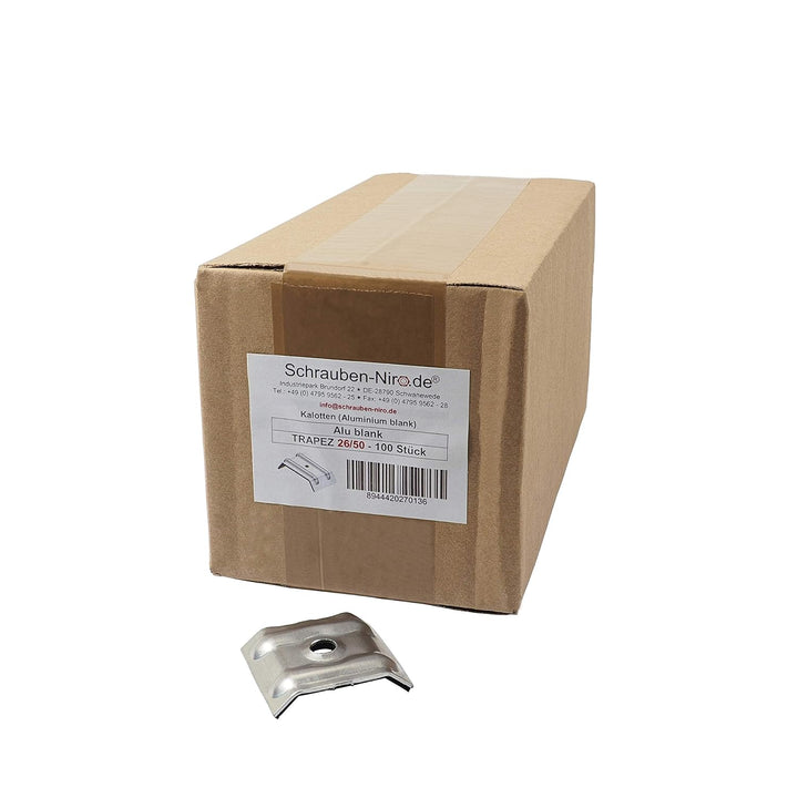 Kalotten Trapez für Wellplatten 70/18 und 76/18 100er Pack Kalotte Alu blank mit Moosgummi Trapez 76