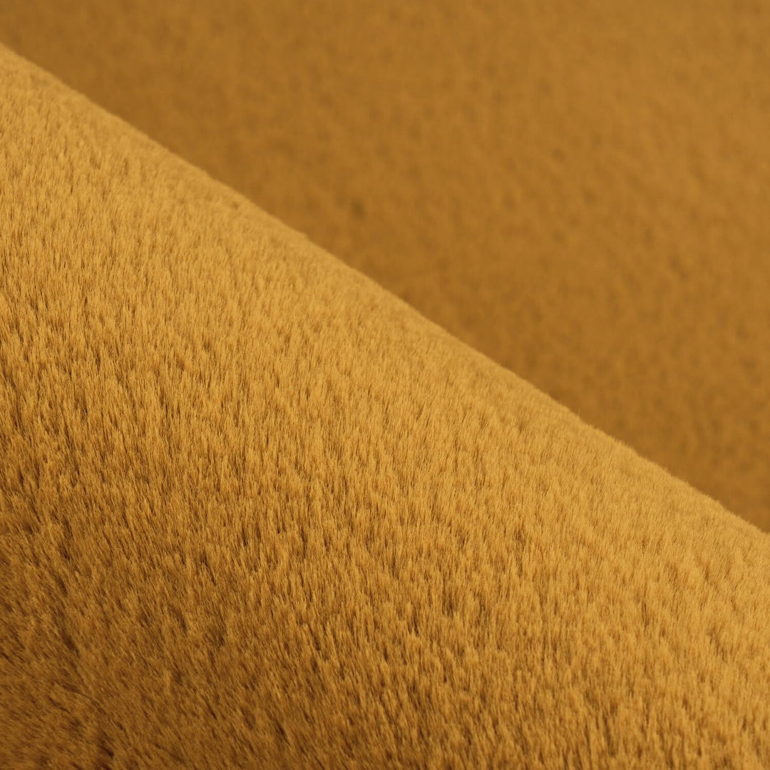 carpet city Hochflor Teppich Wohnzimmer - Einfarbig Amber, bernsteinfarbend - 120x170 cm - Super Sof