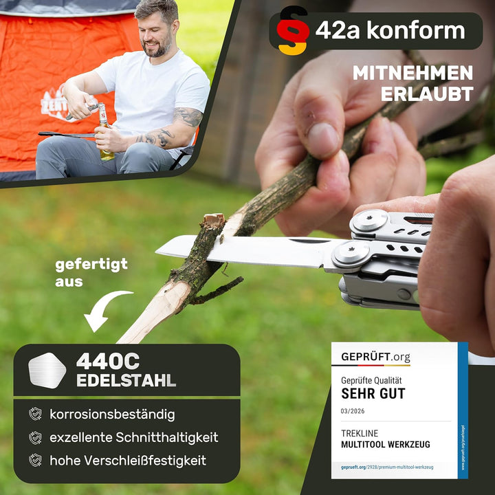 Premium Multitool Werkzeug [rostfreier Edelstahl] Survival Multifunktionsmesser perfektes Camping Zu