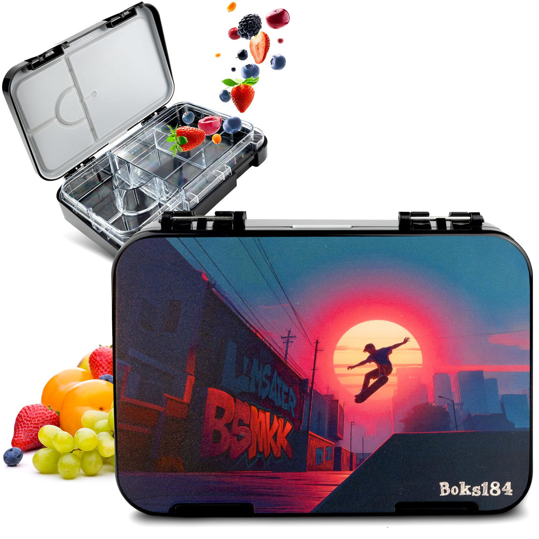 Brotdose Kinder mit Fächern - Bento Box auslaufsicher - robust - BPA Frei Lunchbox - Brotbox für Sch