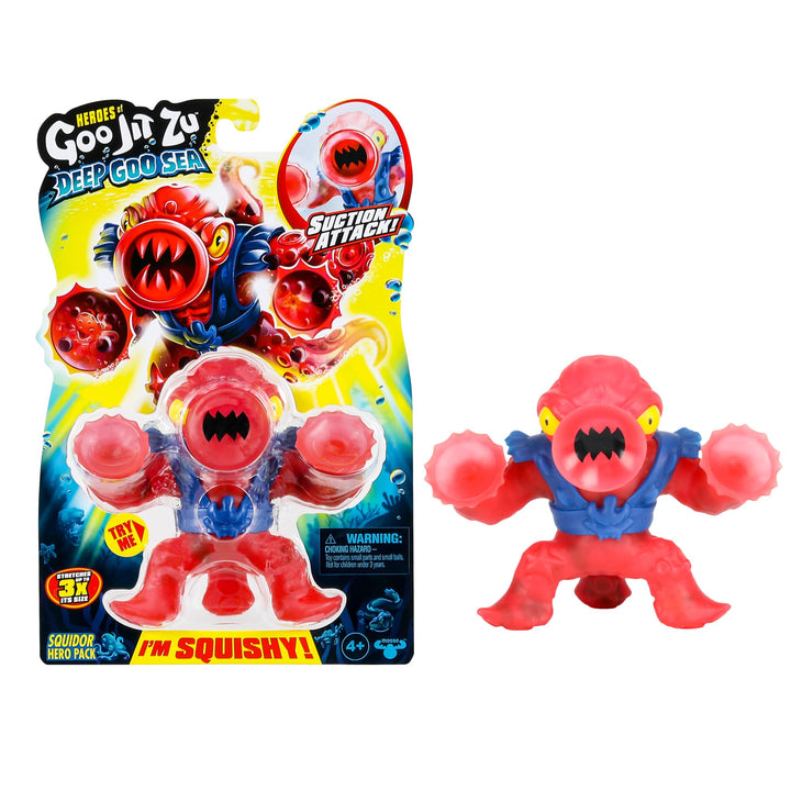 Heroes of Goo Jit Zu Deep GOO Sea Helden-Packung mit Squidor. Super Stretchy und Dehnbare Actionfigu