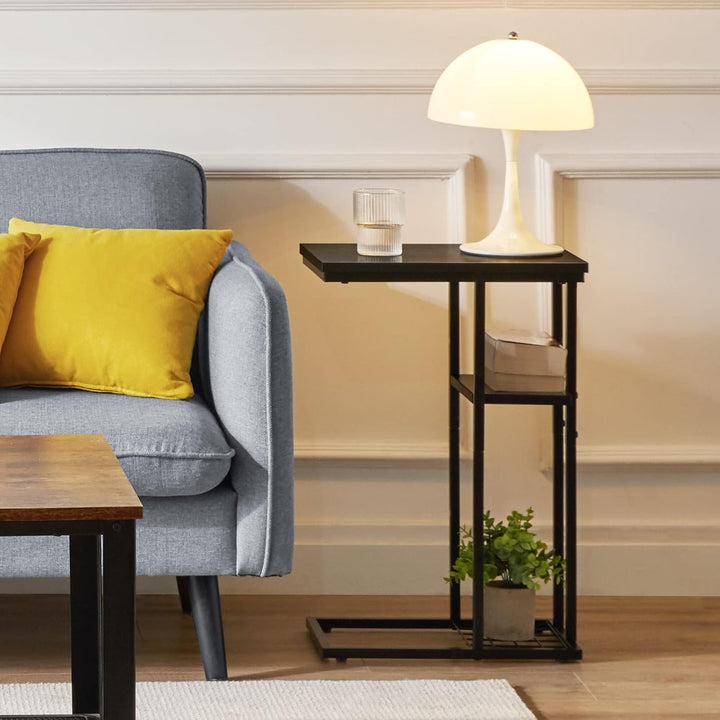 YMYNY Beistelltisch Kaffeetisch C-Form, Eleganter Kleiner Sofatisch, Industrie-Design, Sofatisch 40