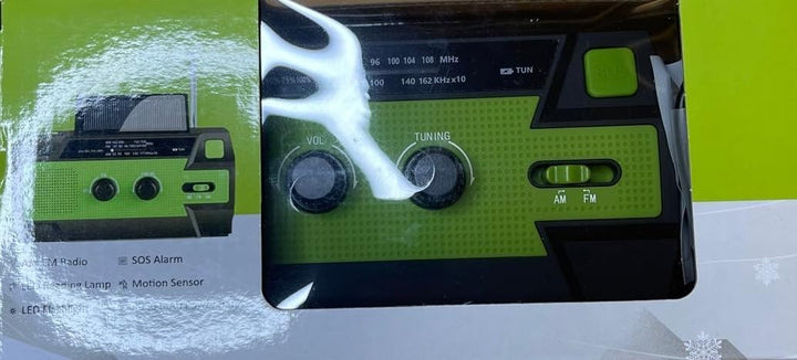 Solarbetriebenes Notfall-Kurbelradio mit AM/FM, 4000mAh wiederaufladbarer Batterie, LED-Taschenlampe
