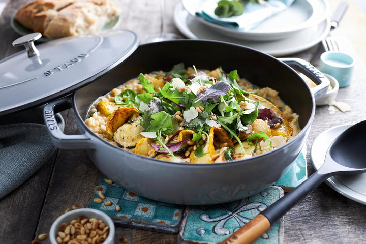 STAUB Gusseisen Bräter, Chistera Tropfenstruktur im Deckel, Rund 28 cm, 3,7 L, Für alle Herdarten ge