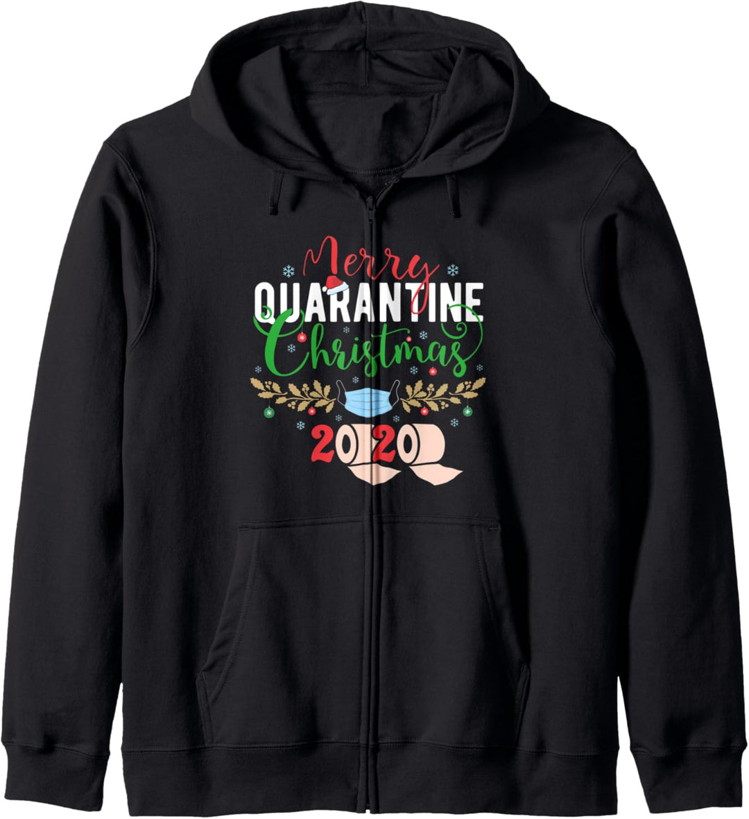 Quarantine Christmas 2020 Toilet Paper Mask Matching Pajamas Kapuzenjacke