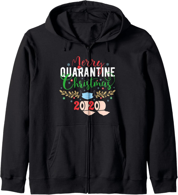 Quarantine Christmas 2020 Toilet Paper Mask Matching Pajamas Kapuzenjacke