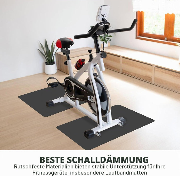 2 Stück Bodenschutzmatte Fitnessgerät, 60 * 30cm Laufband Matte 3mm Dicke, Stossfeste Bodenschutzmat