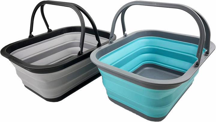 SAMMART 15L Zusammenklappbarer Korb mit Griff - Tragbarer Picknickkorb/Krater für den Aussenbereich