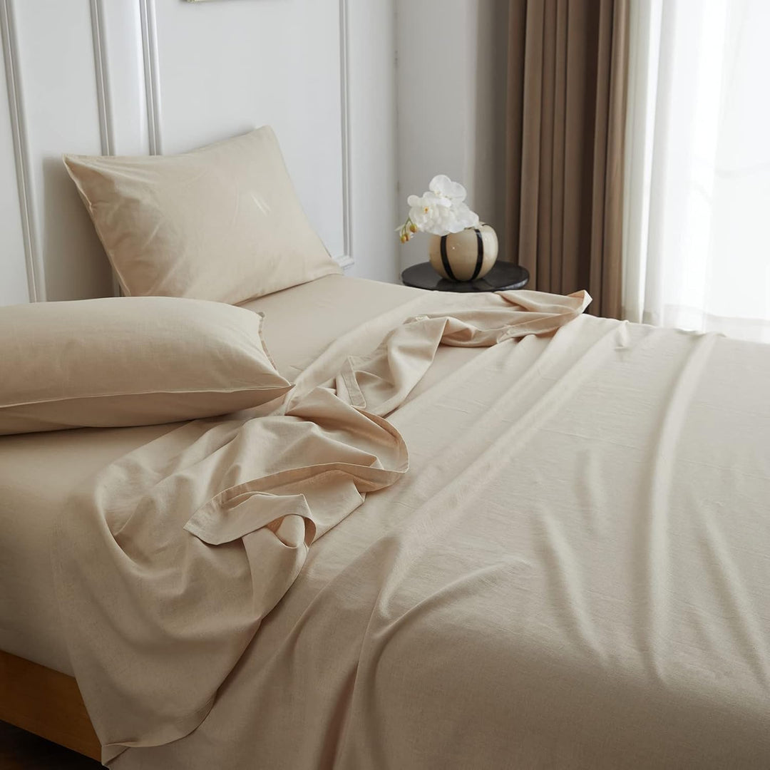 Simple&Opulence Leinen und Baumwollmischung Kissenbezüge Hotel Quality Pack von 2 Atmungsaktiver Kis