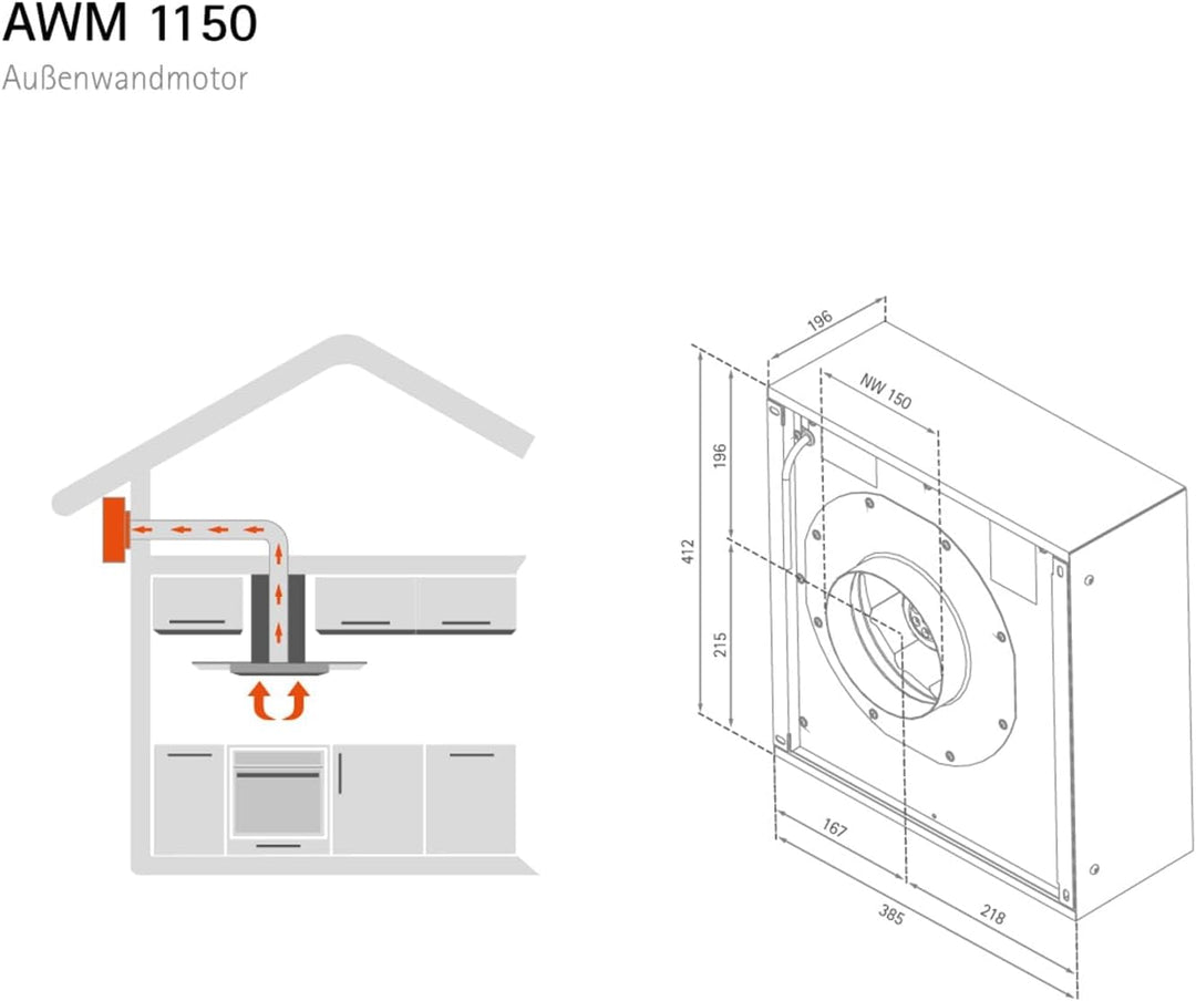 SILVERLINE AWM 1150 Aussenwandmotor Externer/Dunstabzugshaubenzubehör