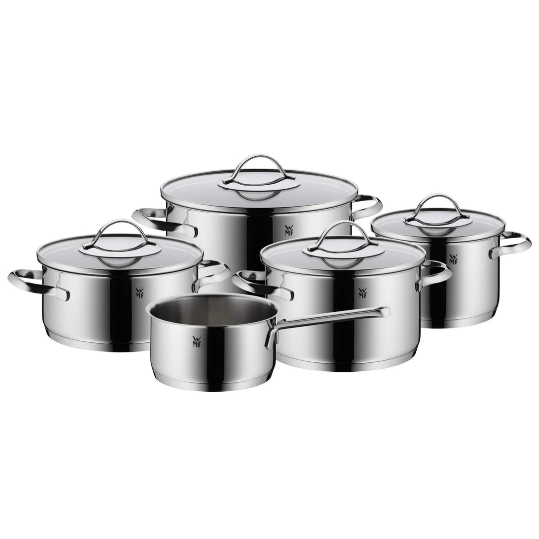 WMF Aparto Topfset 5-teilig mit Glasdeckel, Induktionsgeeignet, Cromargan Edelstahl, poliert, Indukt