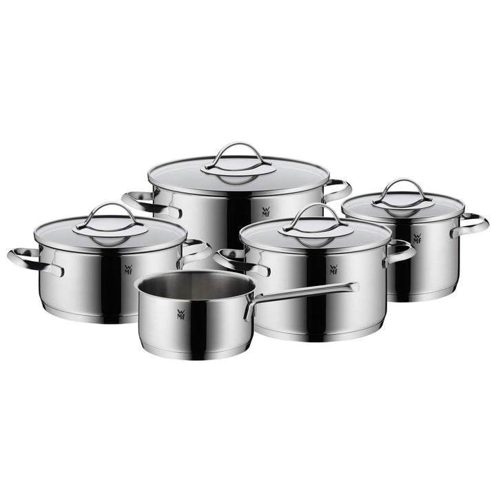 WMF Aparto Topfset 5-teilig mit Glasdeckel, Induktionsgeeignet, Cromargan Edelstahl, poliert, Indukt