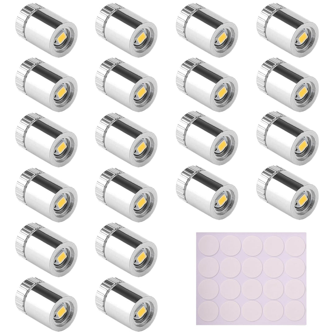 Mini LED Licht, 20 Stück Micro LED Licht, Puppenhaus Beleuchtung mit 20 Kleber, Kleine Lichter mit B
