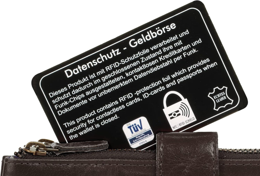 bruno banani grosse Geldbörse im Querformat Echt Leder Damen | | 021754 Braun, Braun