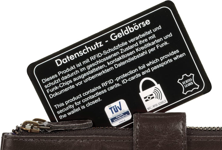 bruno banani grosse Geldbörse im Querformat Echt Leder Damen | | 021754 Braun, Braun